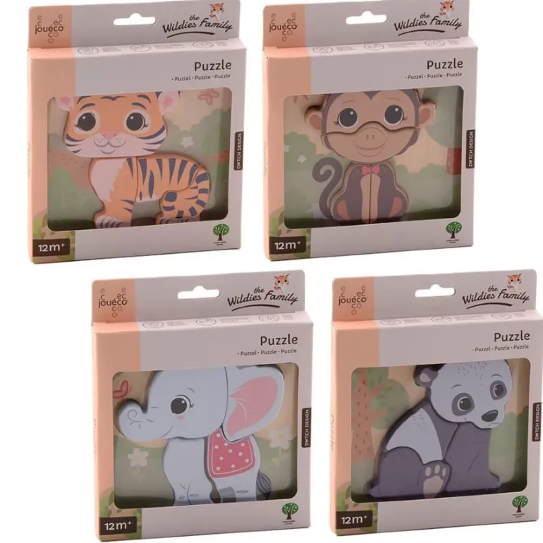 Puzzle Drewniane Małpka The Wildies Family