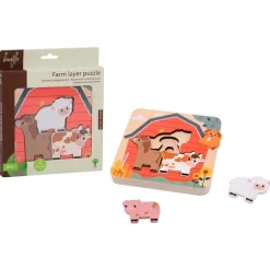 Puzzle Drewniane Warstwowe Farma