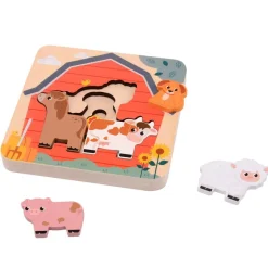 Puzzle Drewniane Warstwowe Farma