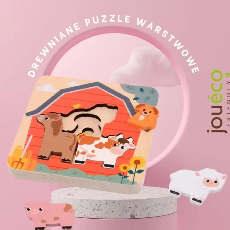 Puzzle Drewniane Warstwowe Farma