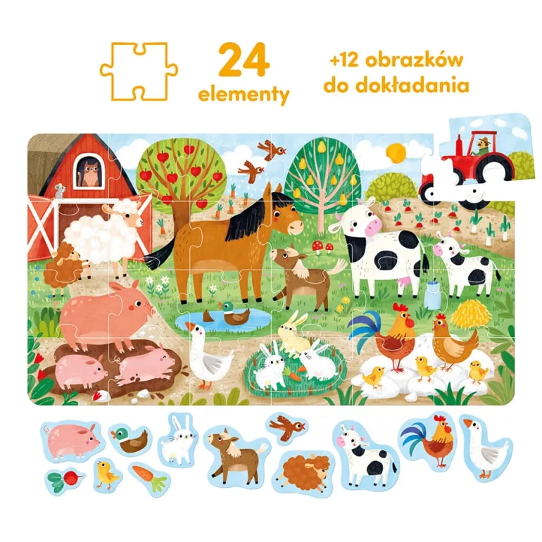 Wesołe puzzle Wieś 60el. 2+