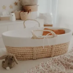 Wyściółka do Kosza Mojżesza Bawełna Organiczna Biała