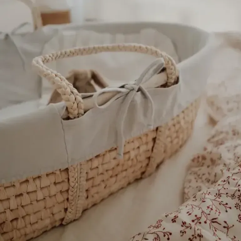 Wyściółka do Kosza Mojżesza Bawełna Organiczna Szara