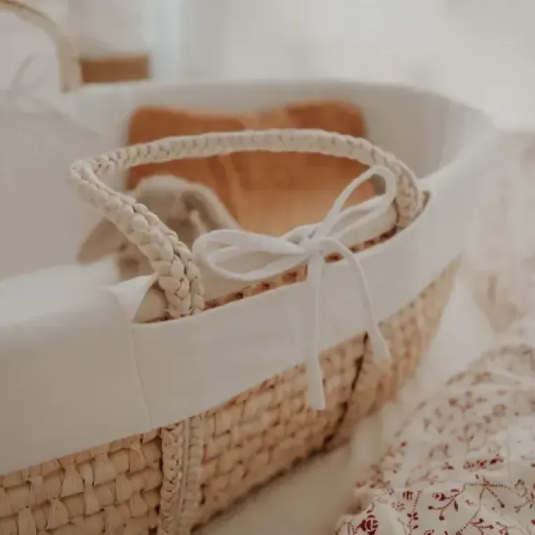 Wyściółka do Kosza Mojżesza Bawełna Organiczna Caffe Latte