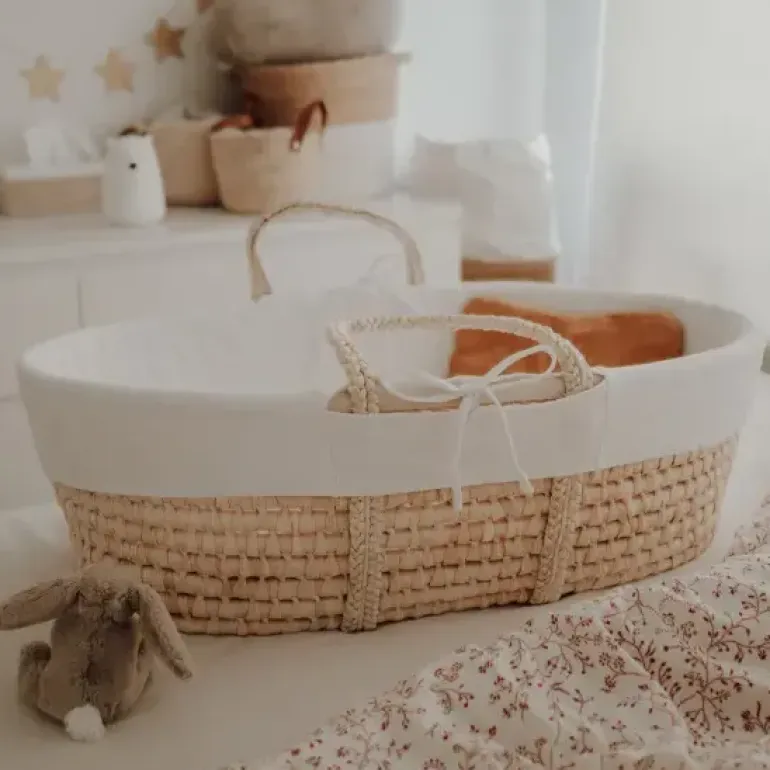 Wyściółka do Kosza Mojżesza Bawełna Organiczna Caffe Latte