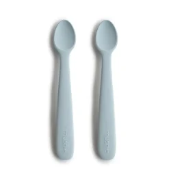 Łyżeczki silikonowe do nauki samodzielnego jedzenia - Powder Blue
