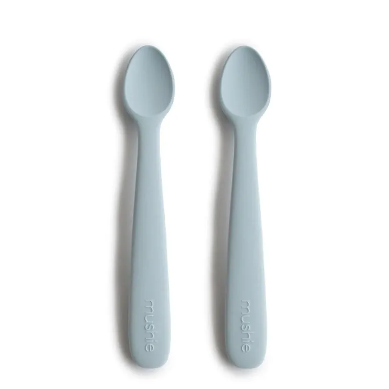 Łyżeczki silikonowe do nauki samodzielnego jedzenia - Powder Blue