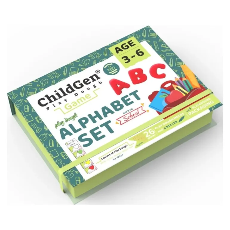 Zestaw kreatywny ALFABET, 100% NATURALNA ciastolina i akcesoria