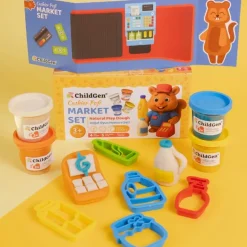 Zestaw kreatywny PAW PALS Kasjer Pofi – Sklep 4 ciastoliny, foremki, mata Market