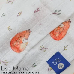 Zestaw Pieluszek Bambusowych Lisia Mama Róż 2 szt